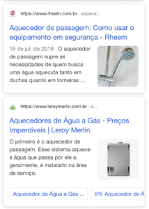 SERP com imagens no celular