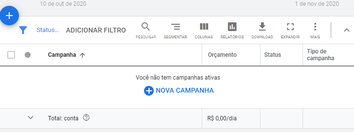 Nova Campanha Google Ads