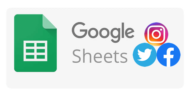 Google Sheets + Gerenciamento de redes sociais