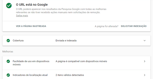 Indicadores Google Search Console