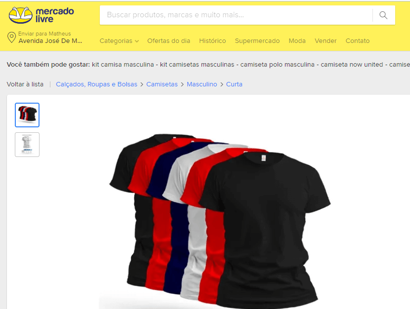 Categoria de camiseta